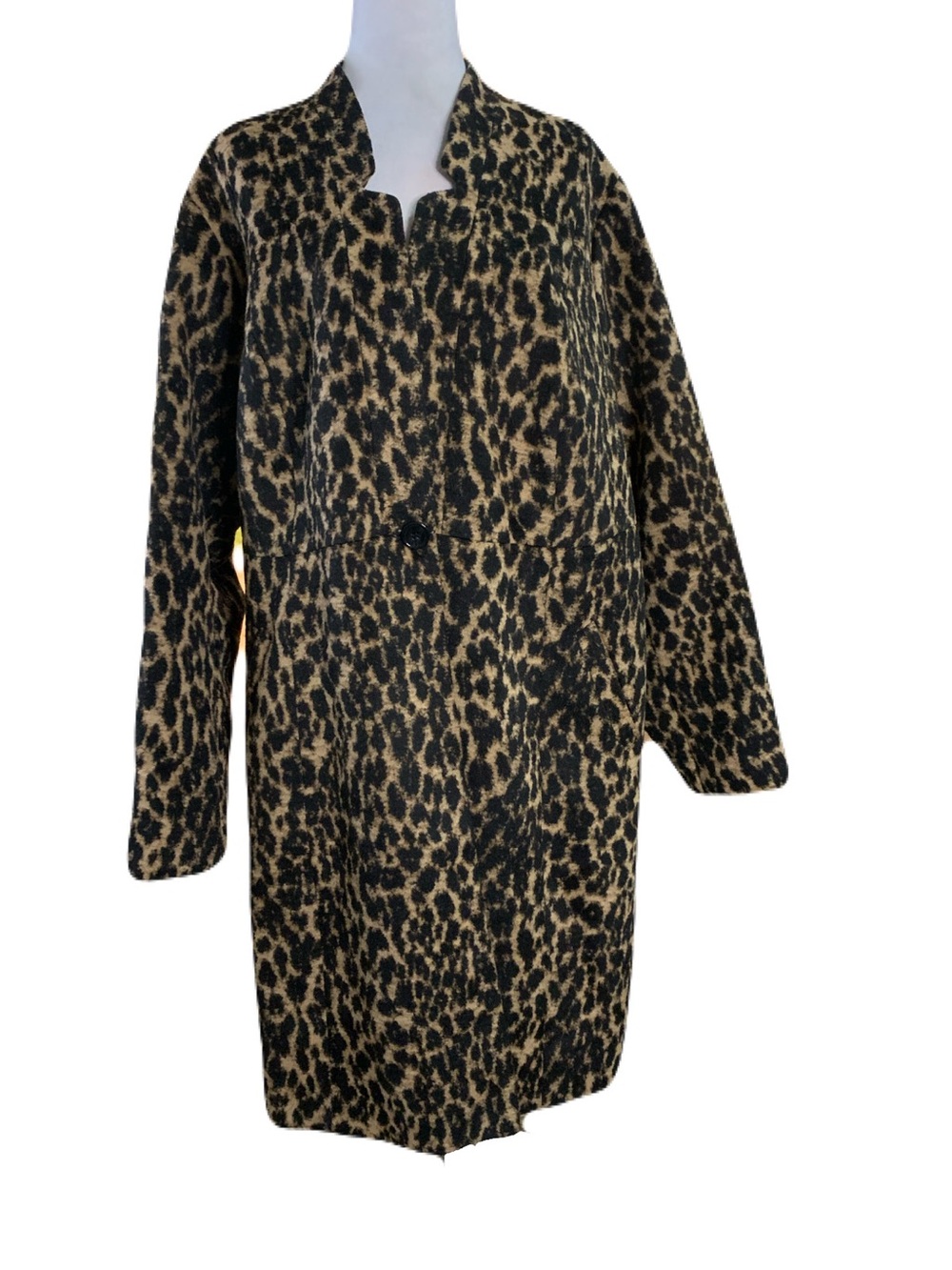 NWT Torrid Plus Size 3 -22/24 Single Button Leopard Print Coat Tan & Black